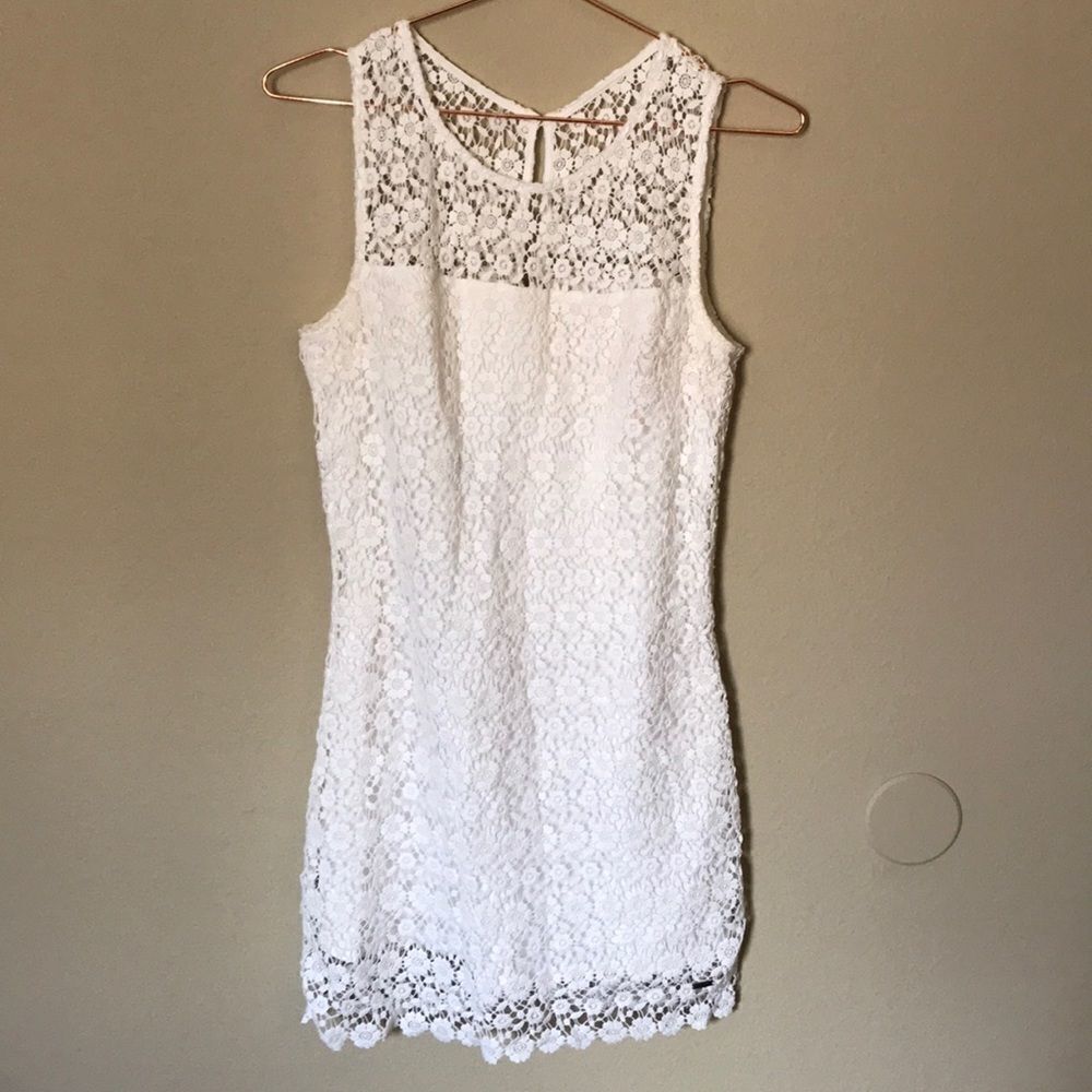 Hollister white crochet dress